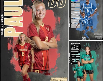 Póster de la Noche de Fútbol Senior: Plantilla editable de Canva (Descarga digital)