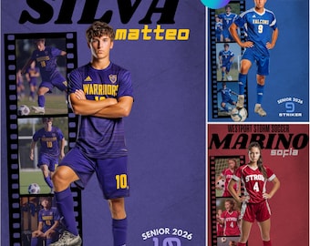 Póster de la Noche de Fútbol Senior: Plantilla editable de Canva (Descarga digital)