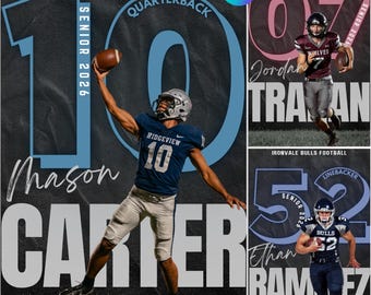Football Senior Night Poster: Editable Canva Template (Digital Download)
