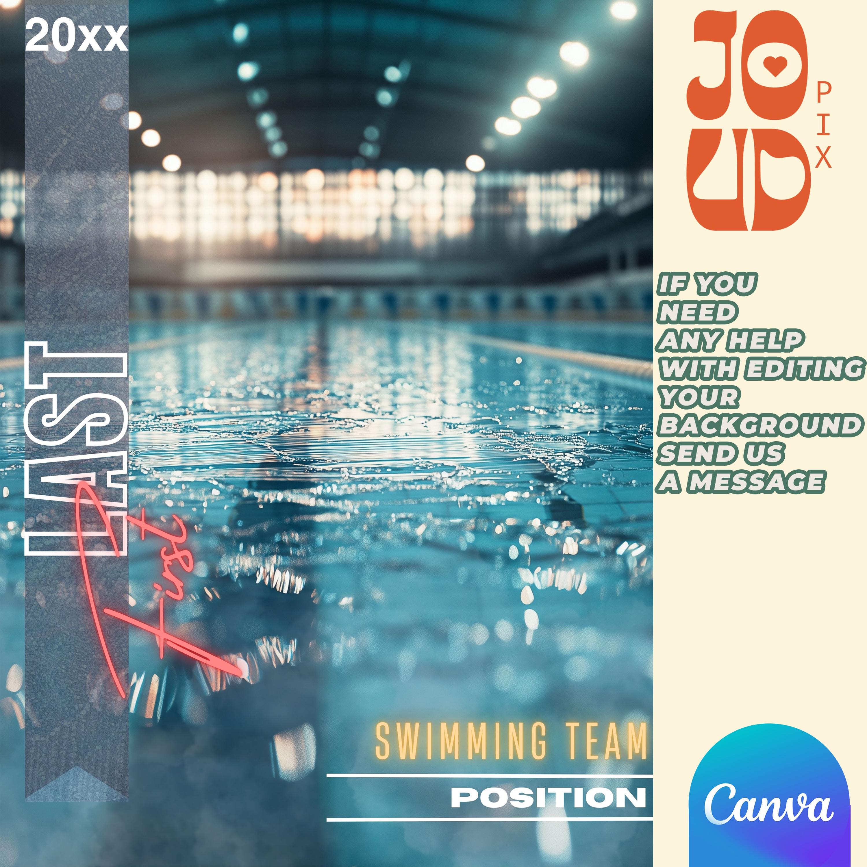Swimming Canva Template: Pool Poster Background (digital Download) - Etsy