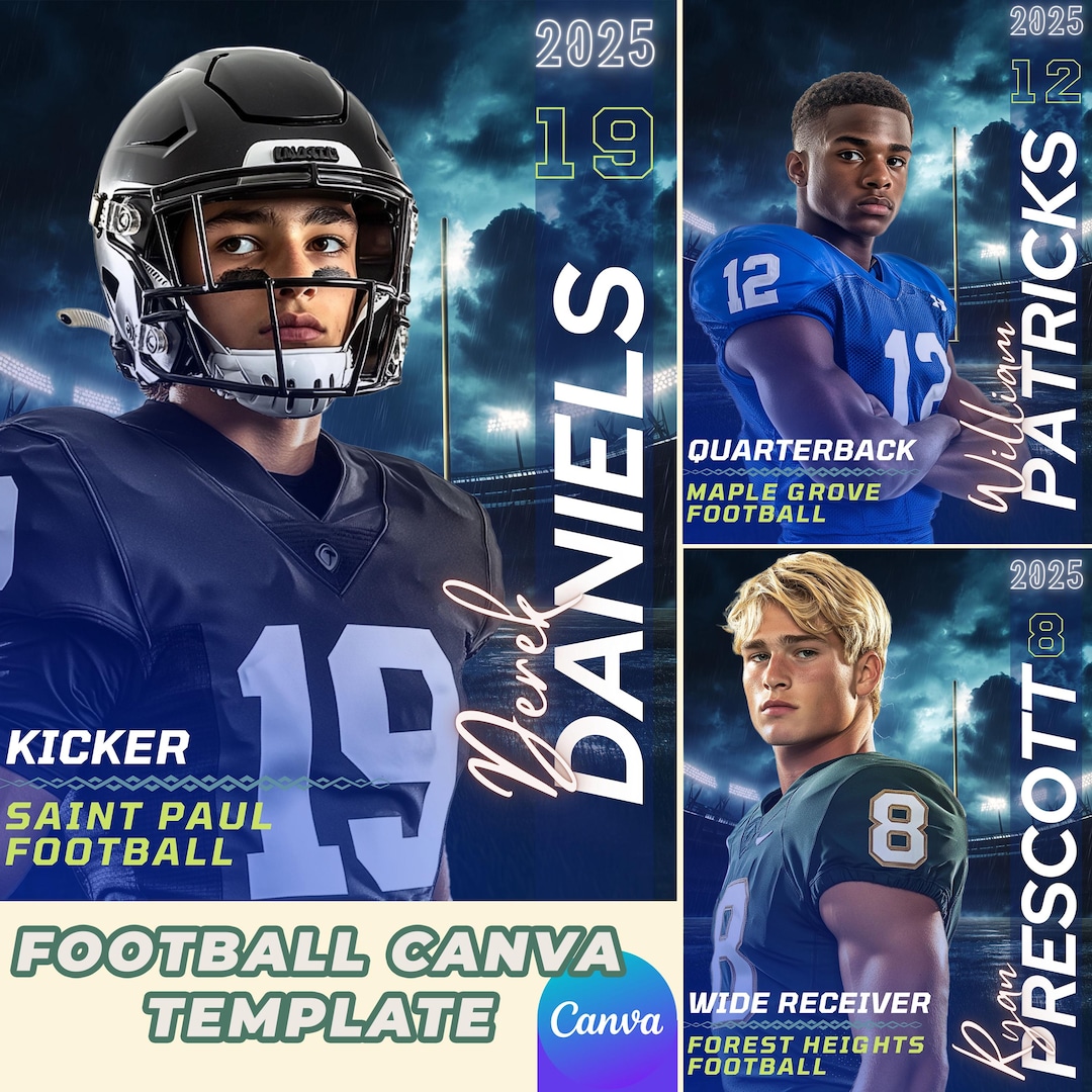 Football Poster Template: Senior Banner, Memory Mate (canva Template ...