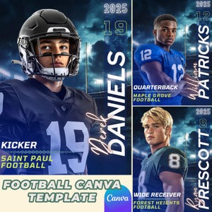 Football Poster Template: Senior Banner, Memory Mate (Canva Template)