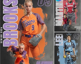 Softball Senior Night Poster: Editable Canva Template (Digital Download)