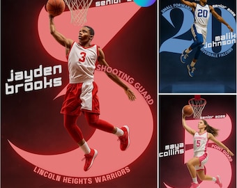 Basketball Senior Night Poster: Editable Canva Template (Digital Download)