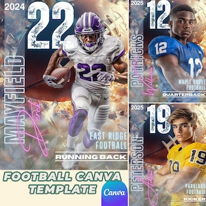 Football Poster Canva Template | Shuttered glass and fire Background for Football Posters, Senior Banners, Football Backdrops & Memory Mates