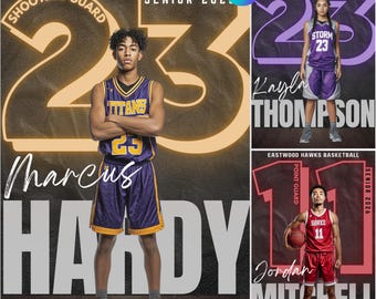 Basketball Senior Night Poster: Editable Canva Template (Digital Download)