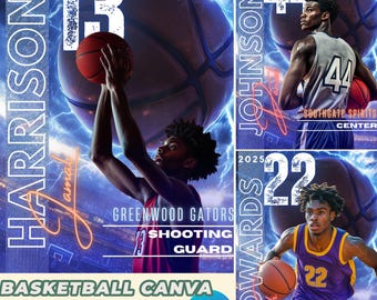 Lightning Basketball Poster Canva Template: Senior Sports, Team Banner