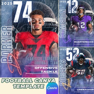 Muddy Football Helmet Canva Template: Senior Banner, Sports Poster (Digital)