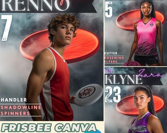 Smoky Frisbee Disc Poster Canva Template: Senior Sports Banner
