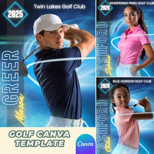 Golf Banner & Poster Canva Template | Custom Golf Background for Sports Posters | Senior Banners | Memory Mates | Sports Cards