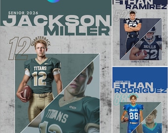 Football Senior Night Poster: Editable Canva Template (Digital Download)
