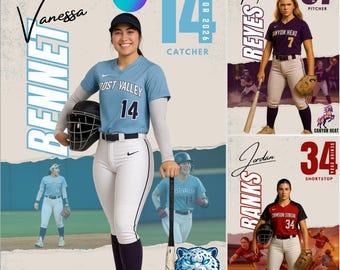 Modello di poster per la squadra di softball: striscione per la serata degli anziani (modificabile con Canva, download digitale)