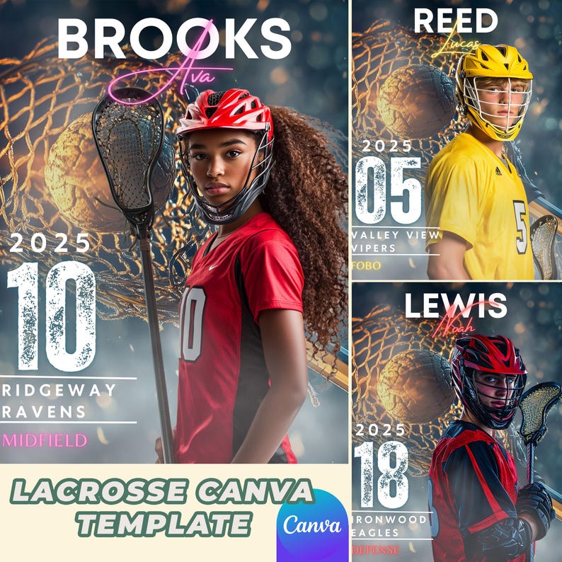 Lacrosse Canva Template | Dynamic Sports Banner & Digital Design for ...