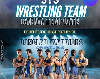 Smoky Wrestling Team Poster: Customizable Canva Template