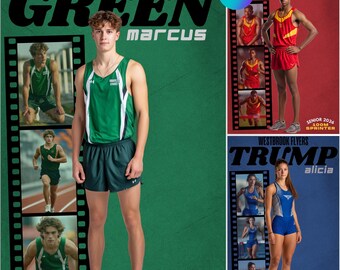 Poster della serata senior di atletica leggera: design con pellicola (modello Canva modificabile)