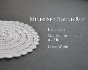 Miniature 1:12 Scale Crochet Rug, Handmade Round Rug for Miniature House or Dollhouse, Gift for Miniature Enthusiasts