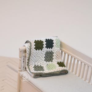 Miniature 1:12 Scale Granny Square Blanket, Handmade Blanket for Miniature House or Dollhouse, Gift for Miniature Enthusiasts