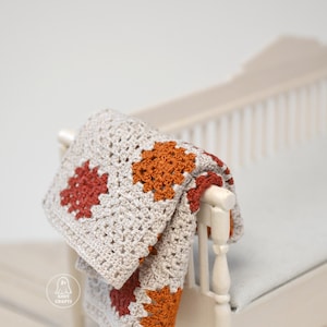 Miniature 1:12 Scale Granny Square Blanket, Handmade Blanket for Miniature House or Dollhouse, Gift for Miniature Enthusiasts