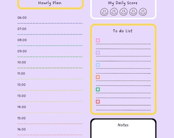 Purple Digital Daily Planner - Etsy