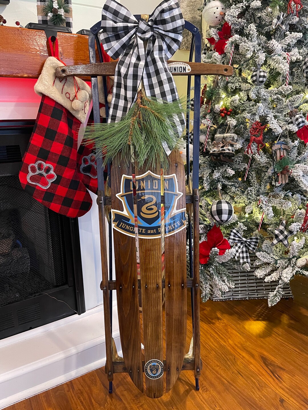 Philadelphia Union Vintage Sled Reclaimed From Barns of Bucks County Pa. Rail Sleds Started in