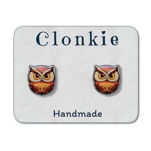 Brown Owl Stud Earrings,Dainty Owl Bird Jewelry for Women Girls Gift for Nature Lover,Whimsical Wildlife Forest Animal Earrings for Kids