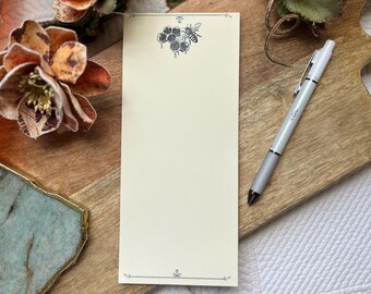 Handmade Tear-Off Notepad. Vintage-inspired bumblebee + honeycomb. Vintage lovers, new homeowner, everyday gift. Shopping list, to do list.
