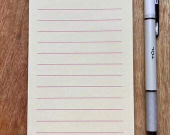 Handmade Tear-Off Notepad. Watercolor hearts, gifts for her, hostess gift, valentines gift. Lined notepad, to-do list, shopping list.