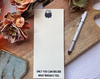 Handmade Tear-Off Notepad. ACOTAR / Sarah J. Maas quote, gifts for readers, book lover, cauldron. To-do-list, grocery list, shopping list.