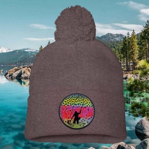 Flyfishing beanie, Fishing beanie, Fishing hat, Gift for Fisherman, Fishing Gift