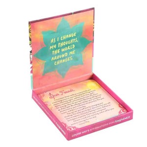 Tarjetas de Afirmación para el Perdón de Louise Hay - Frases de Sanación Positiva y Baraja de Recordatorios de Amor Propio