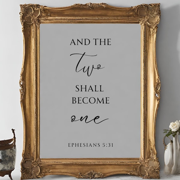 The two shall become one Bible wedding mirror decal