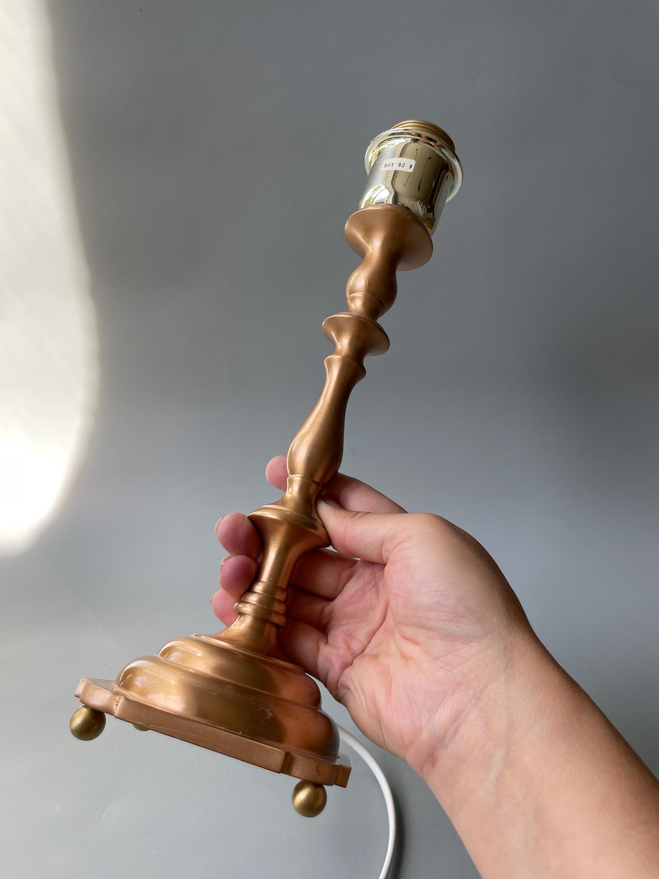 Vintage Solid Brass Table Lamp, Swedish Mid-century Design - Etsy UK