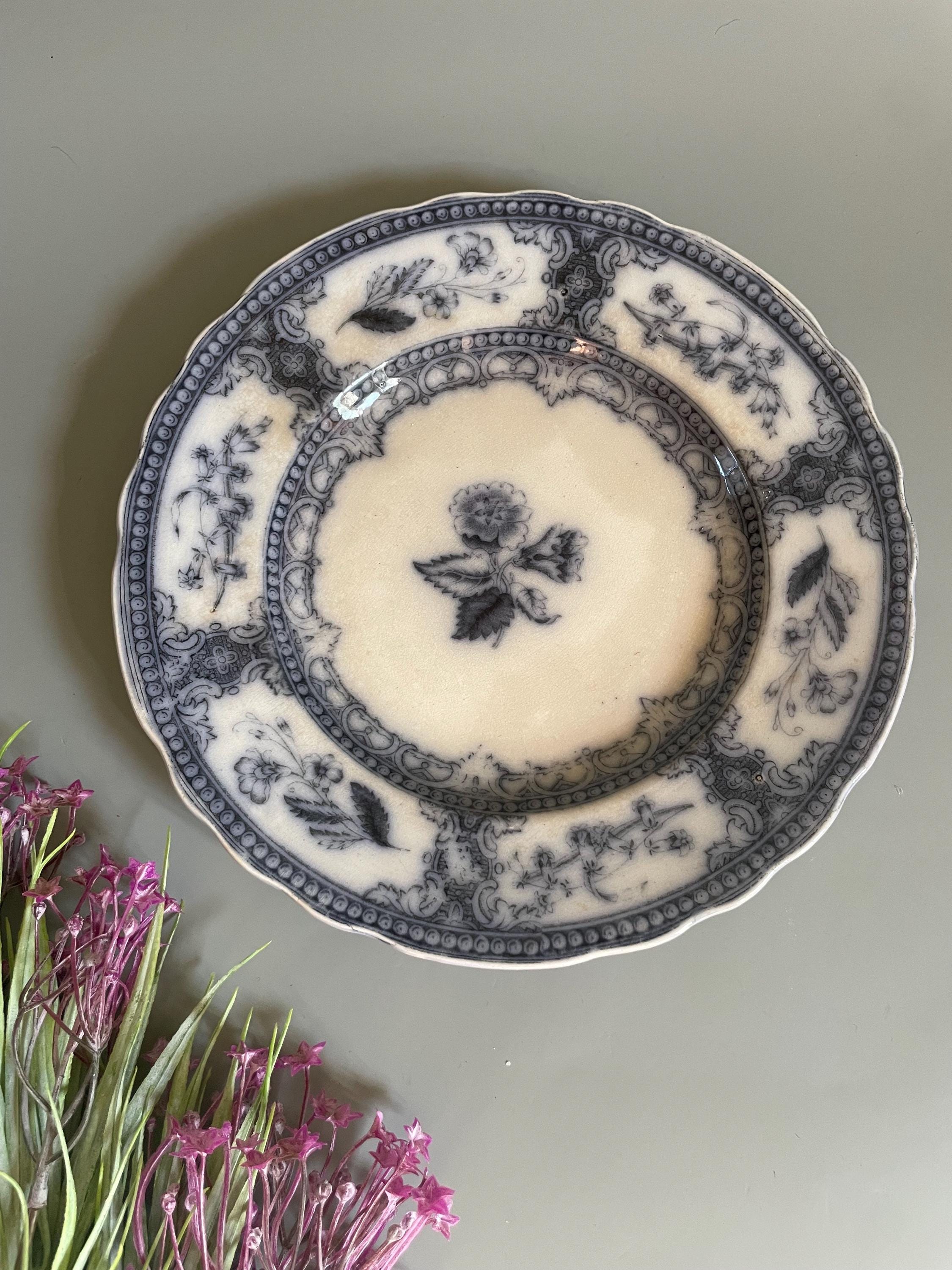 Lot De 6 Bols Rörstrand Suède – Art Nouveau, Motif Fleurs Bleues – Années 1920