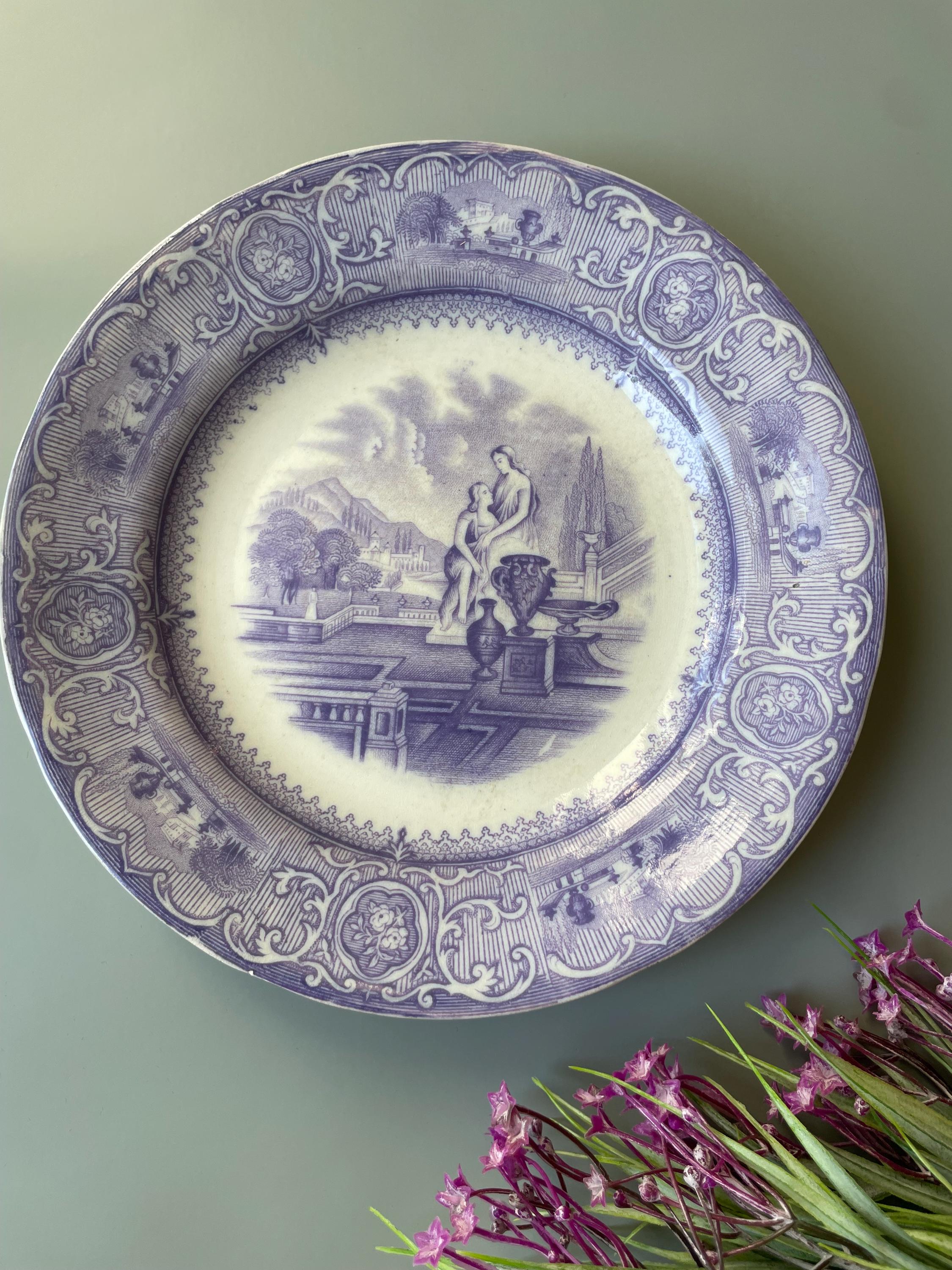 GUSTAVSBERG アンティークプレート スウェーデンのアンティーク GUSTAVSBERG プレート、CARRARA