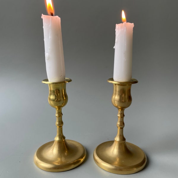 Zwei kleine vintage Kerzenständer aus Messing / Paar Kerzenständer / made in Sweden / Weihnachtsdeko / Kerzenständer