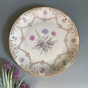 Beautiful vintage ELFENBEIN Bavaria porcelain plate / ornate floral motif / made in Germany / home decor, wall display / transferware