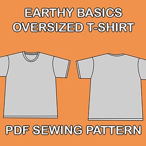Oversized T-shirt Sewing Pattern S-XXL, Streetwear Unisex T-shirt Pattern, PDF A4 Pattern, Full Size Printable Pattern, Loose Fit T-shirt