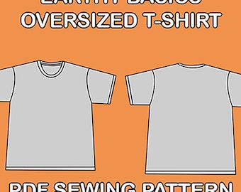 Oversized T-shirt Sewing Pattern S-XXL, Streetwear Unisex T-shirt Pattern, PDF A4 Pattern, Full Size Printable Pattern, Loose Fit T-shirt