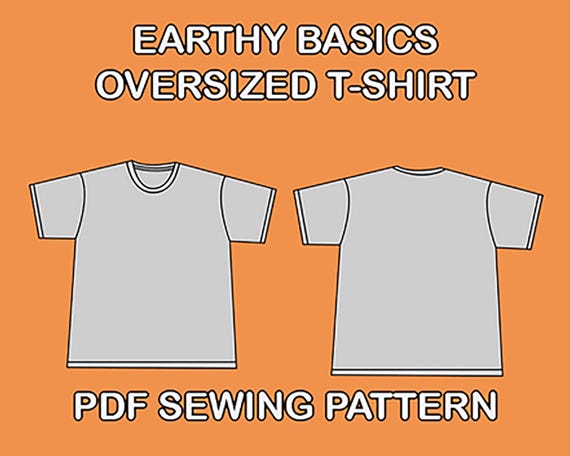 Oversized T-shirt Sewing Pattern S-XXL, Streetwear Unisex T-shirt Pattern, PDF A4 Pattern, Full Size Printable Pattern, Loose Fit T-shirt