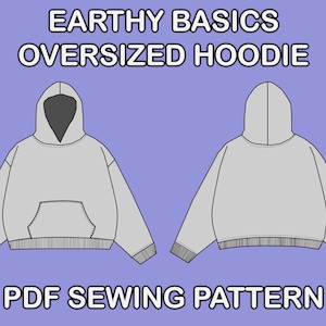 Übergroßer Hoodie PDF Schnittmuster, Benutzerdefiniertes Hoodie Design, DIY Hoodie Pattern, Instant Download Nähmuster, Streetwear Hoodie Pattern.
