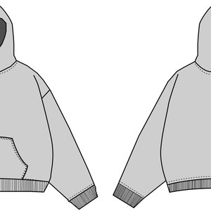 Oversized Hoodie PDF Sewing Pattern, Custom Hoodie Design, DIY Hoodie Pattern, Instant Download Sewing Pattern, Streetwear Hoodie Pattern. image 6