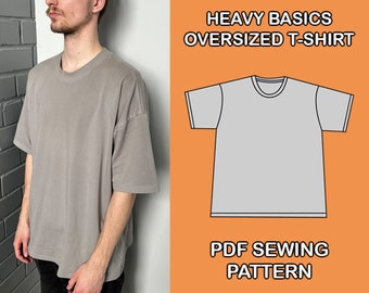 Oversized T-shirt Sewing Pattern S-XXL, Streetwear Unisex T-shirt Pattern, PDF A4 Pattern, Full Size Printable Pattern, Loose Fit T-shirt