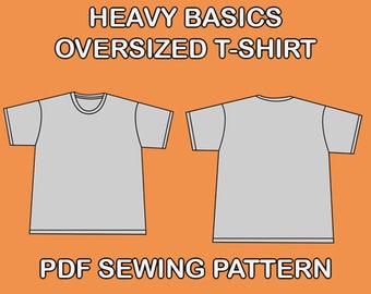 Oversized T-shirt Sewing Pattern S-XXL, Streetwear Unisex T-shirt Pattern, PDF A4 Pattern, Full Size Printable Pattern, Loose Fit T-shirt