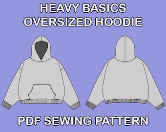Oversized Hoodie PDF Sewing Pattern, Custom Hoodie Design, DIY Hoodie Pattern, Instant Download Sewing Pattern, Streetwear Hoodie Pattern.