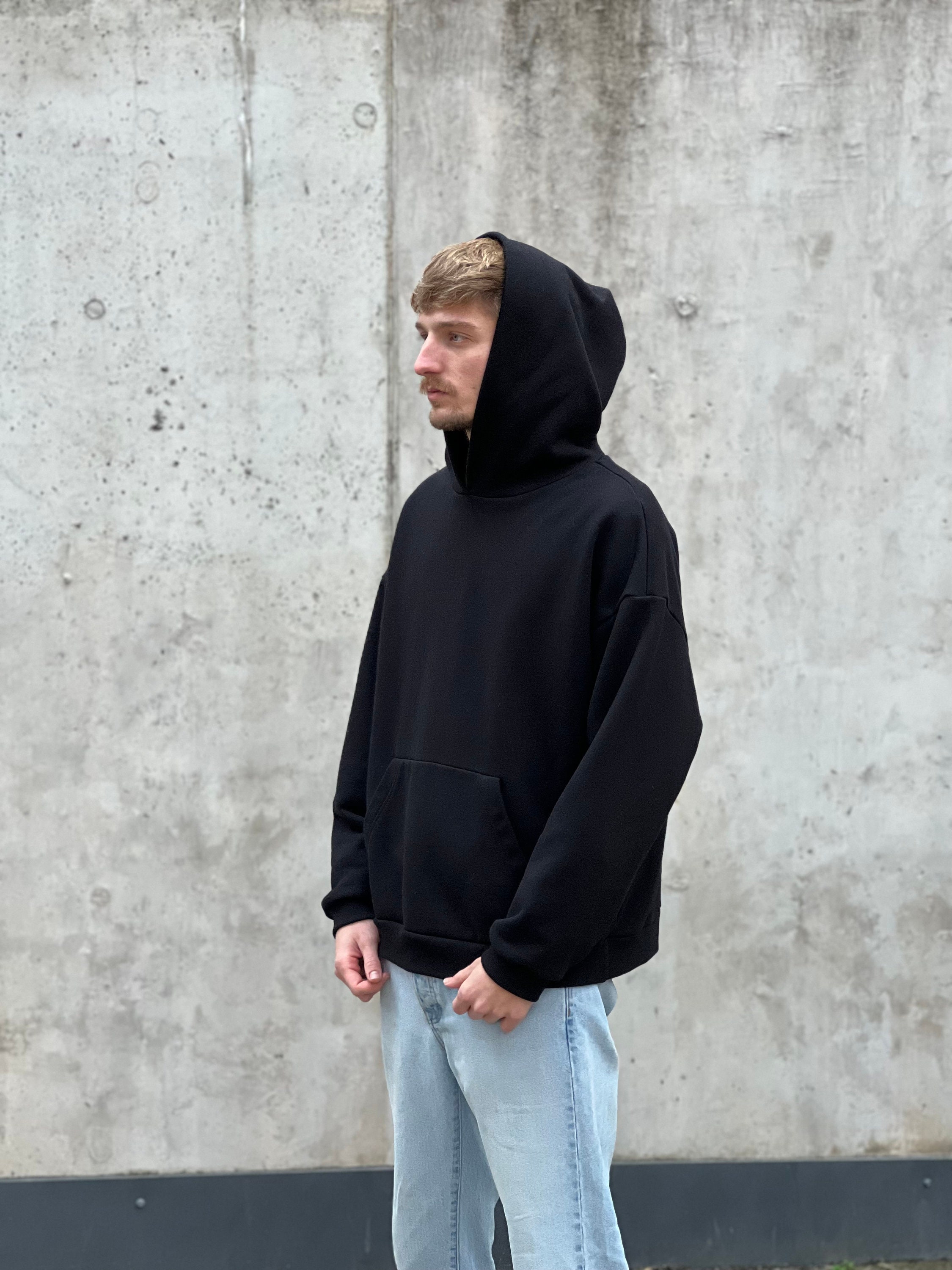 mens drop shoulder oversized hoodie 丨 Lezhou Garment