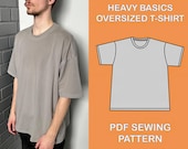 Oversized T-shirt Sewing Pattern S-XXL, Streetwear Unisex T