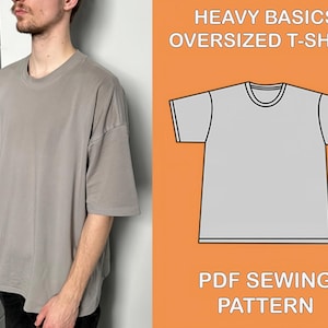 【2plan】808 Stitch Loose Fit Short Sleeve T-shirt Oversized T-shirt Sewing Pattern S-XXL, Streetwear Unisex T