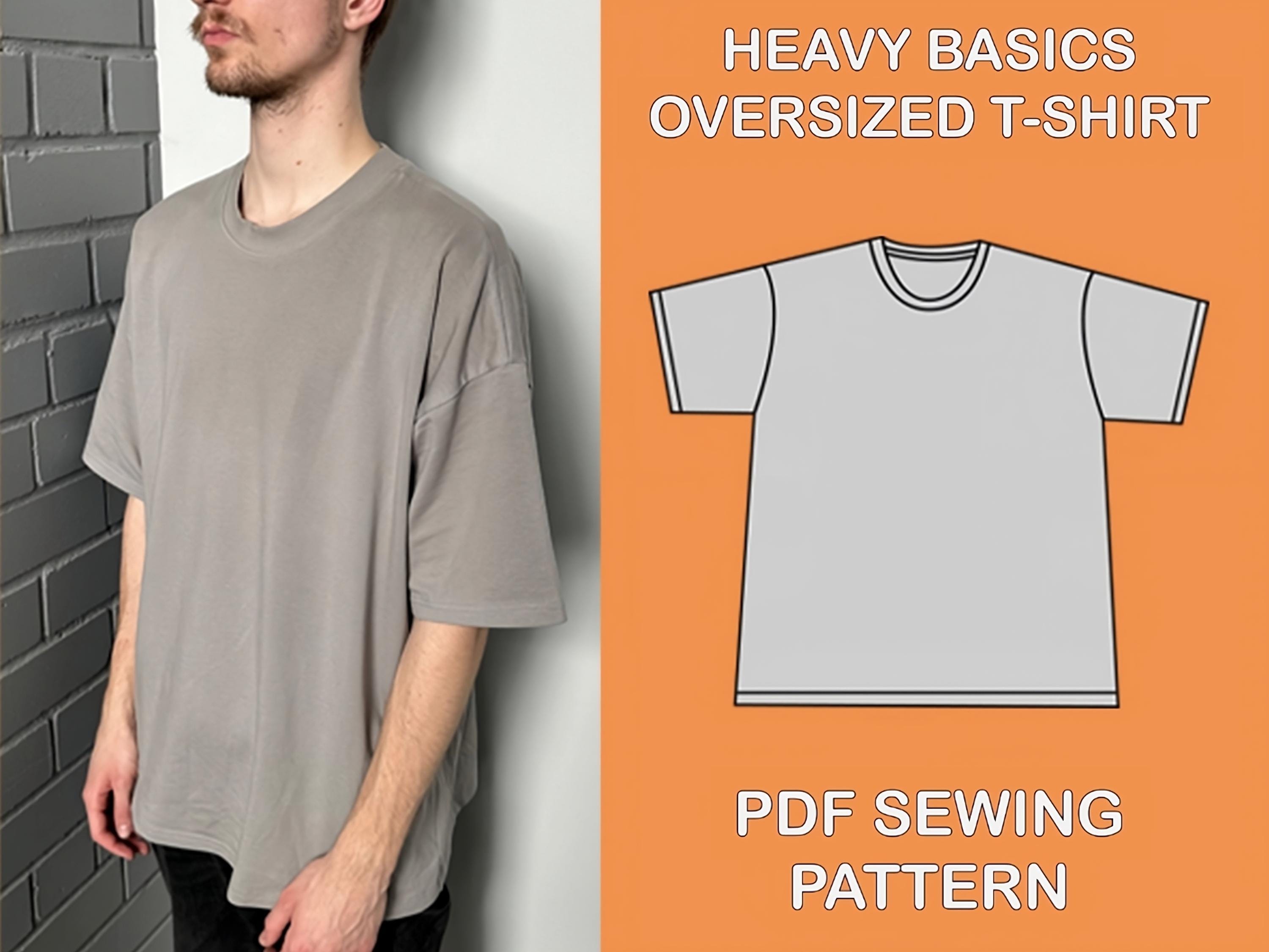 Oversized T-shirt Sewing Pattern S-XXL, Streetwear Unisex T Oversized T-shirt Sewing Pattern S-XXL, Streetwear Unisex T