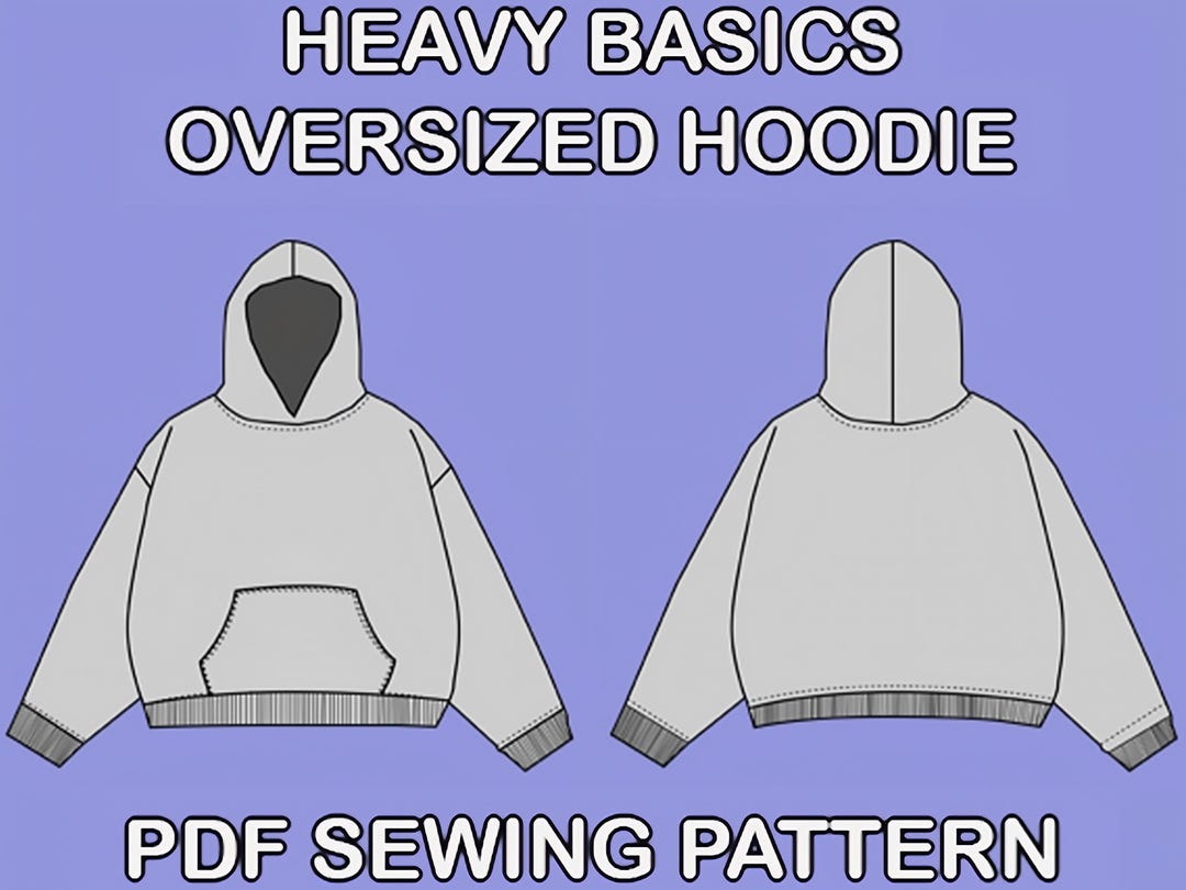 Oversized Hoodie PDF Sewing Pattern, Custom Hoodie Design, DIY