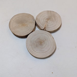 Natural Round Wood Coasters  - pack of 3